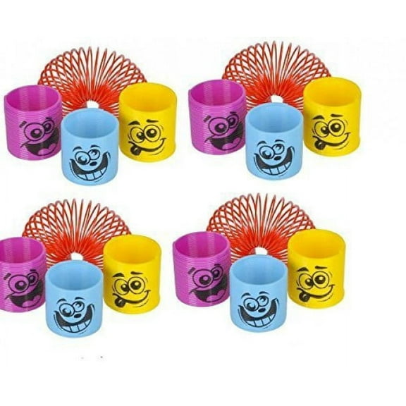 (50) Assorted Colorful 1.38'' Silly Face Springs (Slinkies) ~ Miniature Fun Party Favors ~ Easter Goody Bag ~ Party Gifts ~ Teacher Classroom ~ Stocking Stuffer ~ Toy