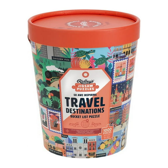 50 Awe-Inspiring Travel Destinations Bucket List 1000-Piece Puzzle (Other)