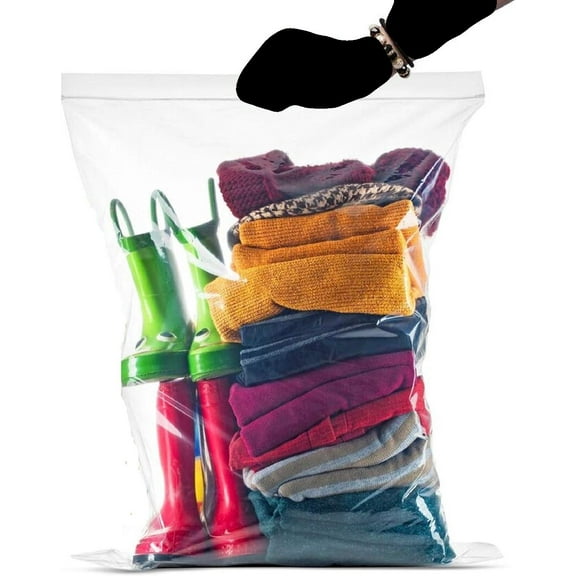 [ 50 BAGS ] Jumbo Size 5 Gallon Storage Bags, Extra Large Clear Freezer or Food Storage Bags, Great for Travel, Moving, Seasonal, Picnic & Home Organization, Size 18"x 20", 2 Mill Thick & Durable
