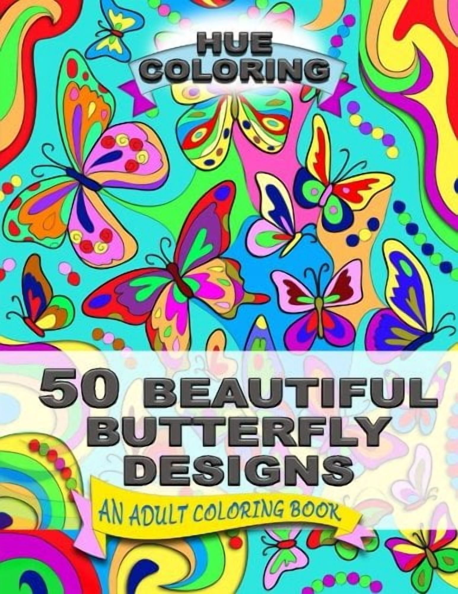 50 Beautiful Butterfly Designs: An Adult Coloring Book (Paperback)