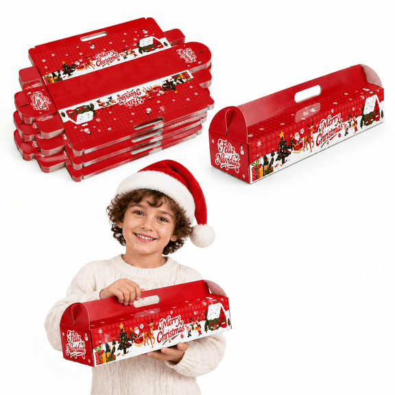 50 Bilingualmas Ham Bread Boxes 18 X 4.75 3 Inch Bakery Gift Box With Handles For Long Baguette Cajas Para Pan De Jamon Venezolan