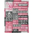 thumbnail image 1 of 50 Birthday Gifts for Women 50th Birthday Blanket 50th Birthday Decorations Gift Ideas for Her 50 Year Old Gifts for Women Throw Blanket 60 * 50in Happy 50th Birthday Gifts (Pink), 1 of 12