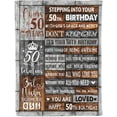 thumbnail image 1 of 50 Birthday Gifts for Women 50th Birthday Blanket 50th Birthday Decorations Gift Ideas for Her 50 Year Old Gifts for Women Throw Blanket 60 * 50in Happy 50th Birthday Gifts (Brown), 1 of 6