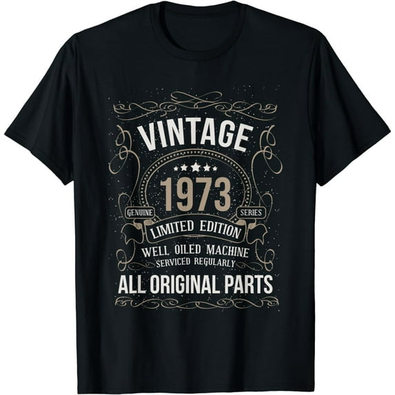 50 Birthday Vintage 1973 Original Parts Car Enthusiast T-Shirt