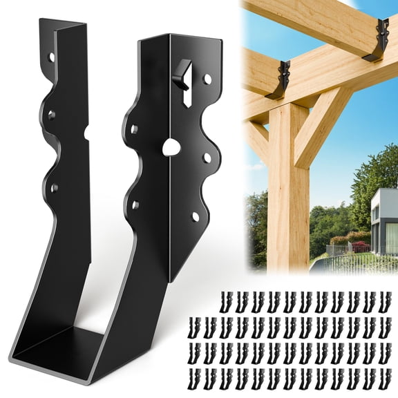 50 Black 2x6 Joist Hanger Lu26 18 Gauge Double Shear Face Mount Hurricane Ties For Rafters Tie Brackets Great Floor Deck And Ceiling Joists
