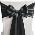 thumbnail image 1 of 50 Black Chair Sashes Satin Chairs Bows for Wedding Birthday Party Fiesta Restaurant Decor - 7x108 Inches Chair Ribbons Ties Fitted Banquets Folding Chairs Decorations, 1 of 7