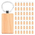 thumbnail image 1 of 50 Blank Wooden Keychain Rectangular Engraving Key ID Can Be Engraved DIY, 1 of 8