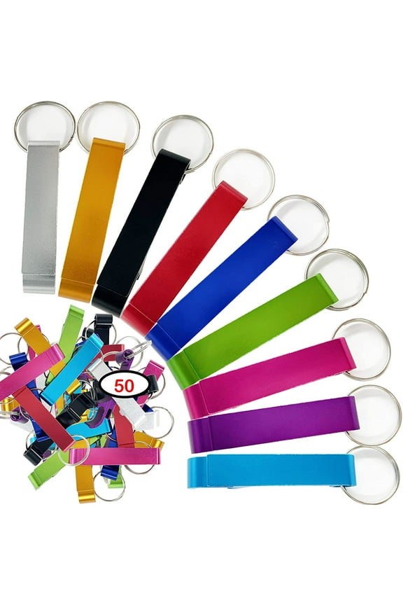 50 Bottle Opener Keychain Bulk for Men Women Multicolor Aluminum Key Chain Beer Can Bottle Opener for Party Favor Wedding Favor Bartender Groomsmen Fathers Day