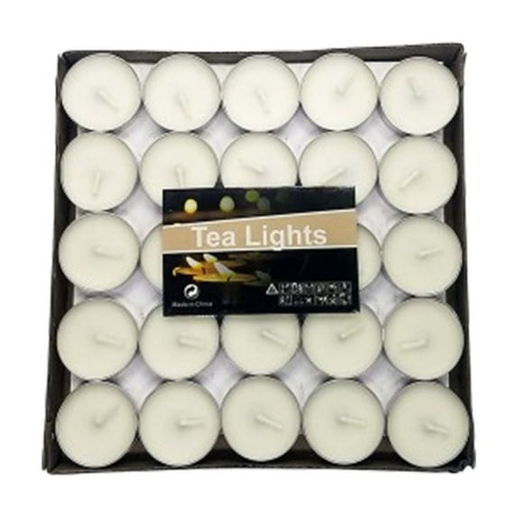 50 Boxes of White Aluminum Tea Light Candles, Romantic Round Wedding & Birthday Decor, Scented Hotel Room Table Candles, 1.5-2 Hour Burn Time, 50pcs Per Box