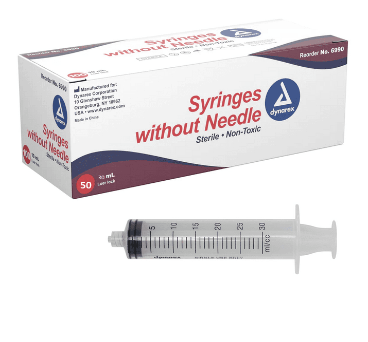 50/Bx All Sizes (Without Needle) Latex Free Plastic Disposable Syringe