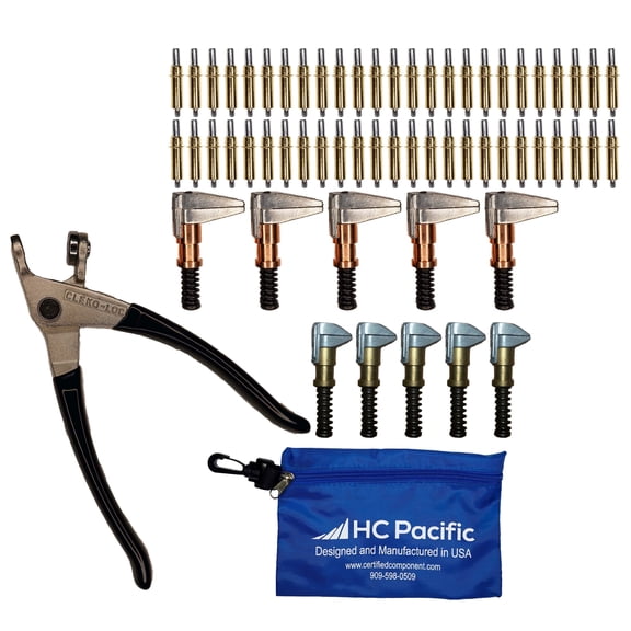 50 C3/16 Cleco Fasteners with Clamps, Pliers, and Pouch