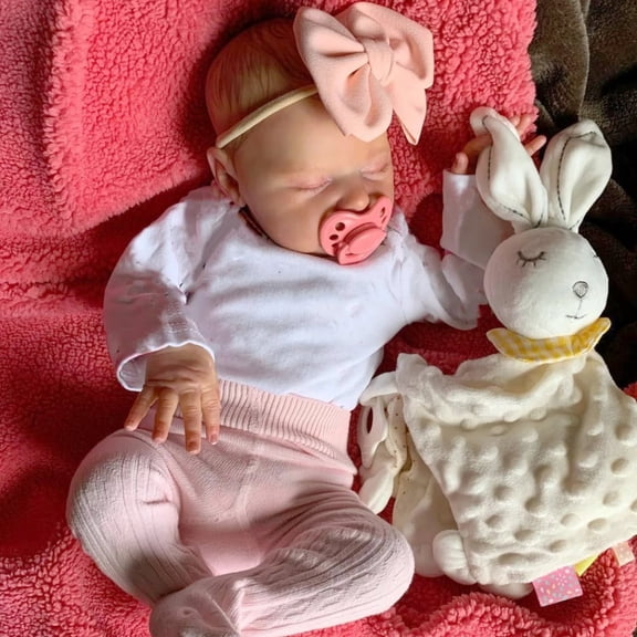 50 CM Soft Silicone Asleep Cute Reborn Baby Doll with 3D Skin With Visible Veins Toy For Girl Cloth Body Kid Art Bebe Collection