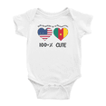 thumbnail image 1 of 50% Cameroonian + 50% American = 100+% Cute Baby Bodysuits Newborn Clothes (White, 12-18 Months), 1 of 5
