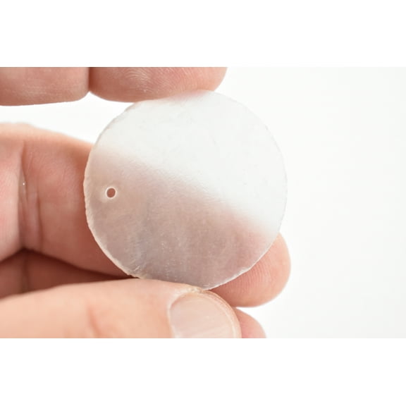 50 Capiz Shells White Round 1 1/2" (38mm) One Hole Crafts Windchimes Shellcraft