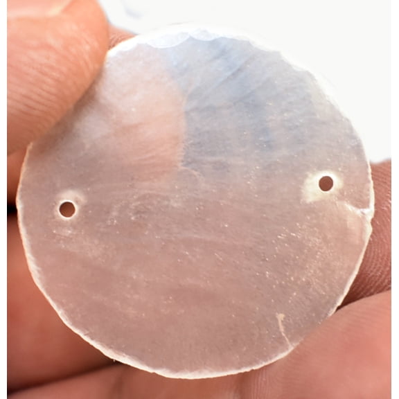 50 Capiz Shells White Round 1 1/2" (38mm) Two Holes Crafts Windchimes Shellcraft