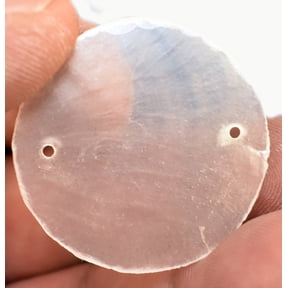 50 Capiz Shells White Round 1 1/2" (38mm) Two Holes Crafts Windchimes Shellcraft