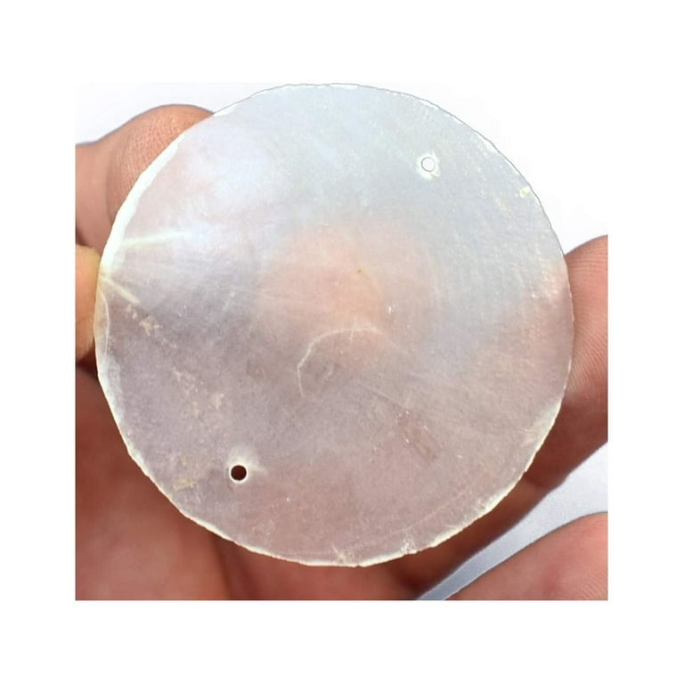 50 Capiz Shells White Round 2 inch (50mm) Two Holes Crafts Windchimes Shellcraft