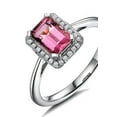 thumbnail image 1 of .50 Carat Ruby and Diamond Halo Engagement Ring in White Gold, 1 of 4