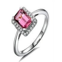 .50 Carat Ruby and Diamond Halo Engagement Ring in White Gold