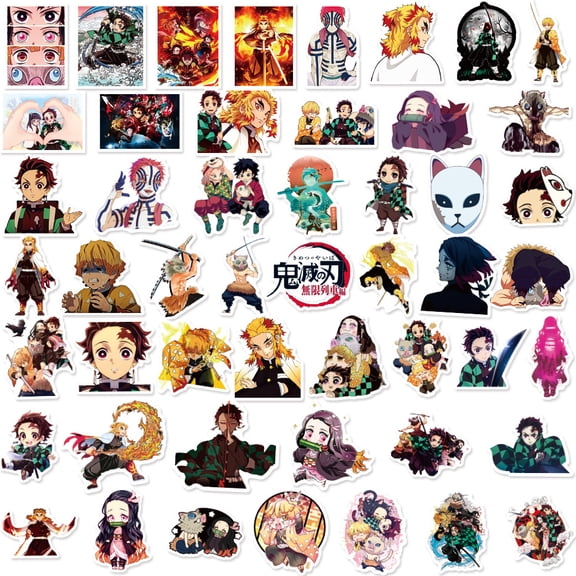 50 Cartoon Edition Demon Slayer Stickers Cute Expression Stickers Notebook Luggage Waterproof Decoration