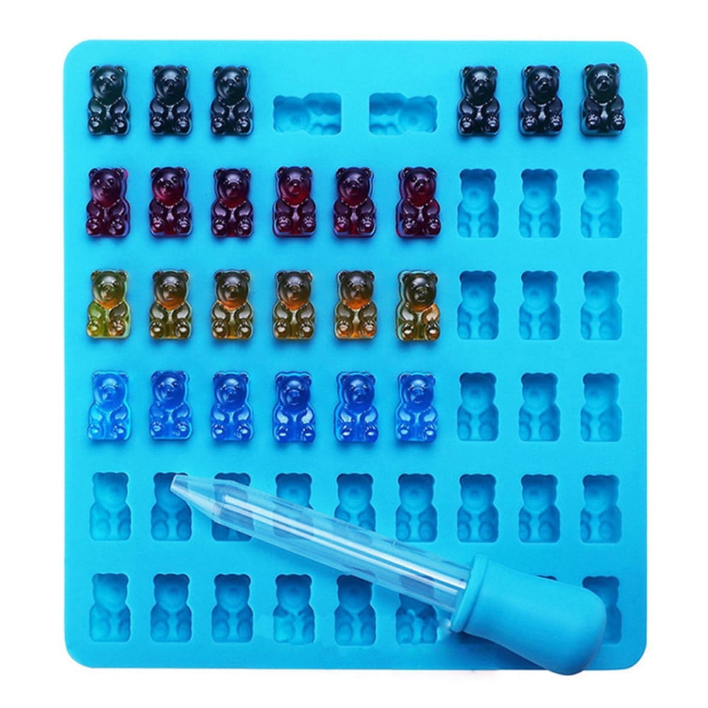 50 Cavity Silicone Gummy Bear Chocolate Mold Candy Maker Ice Tray Jelly