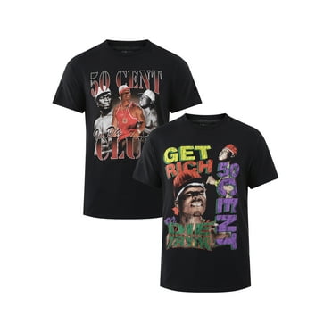 50 Cent Men's & Big Men's Graphic Tees with Short Sleeves, 2-Pack, Sizes S-3XL