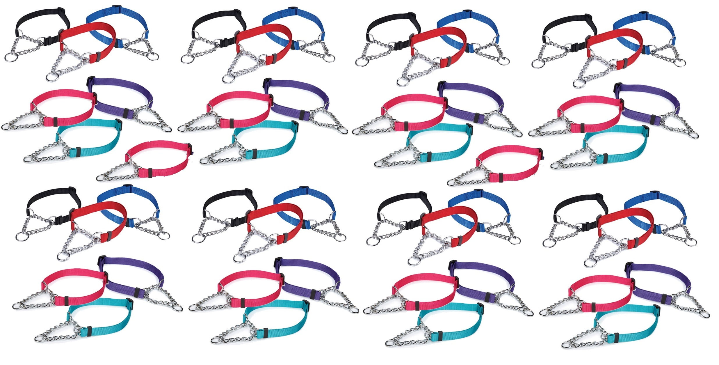 50 Chain Martingale Dog Collar Bulk Shelter Rescue Vet Assorted Color Pick Size (Large - 18 to 26 inch)