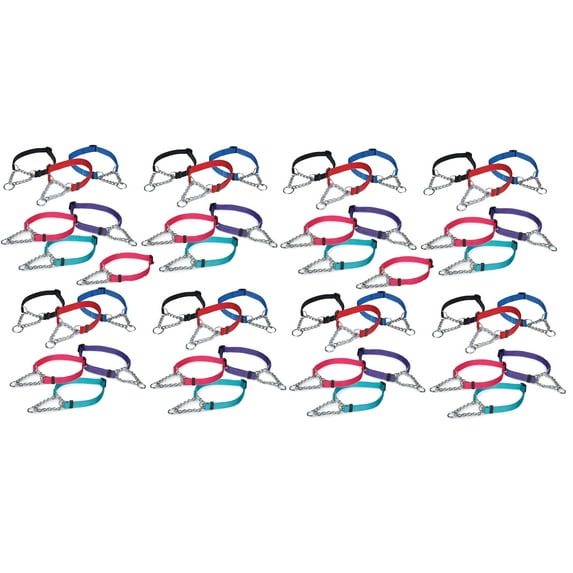 50 Chain Martingale Dog Collar Bulk Shelter Rescue Vet Assorted Color Pick Size (Small - 10 to 16 inch)