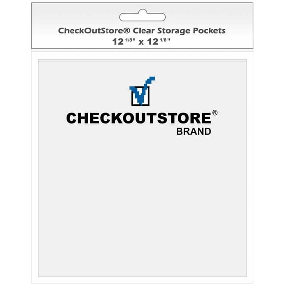 50 CheckOutStore Cardstock Clear Sheet Protector Storage Pockets No Flap (12 1/8 x 12 1/8)