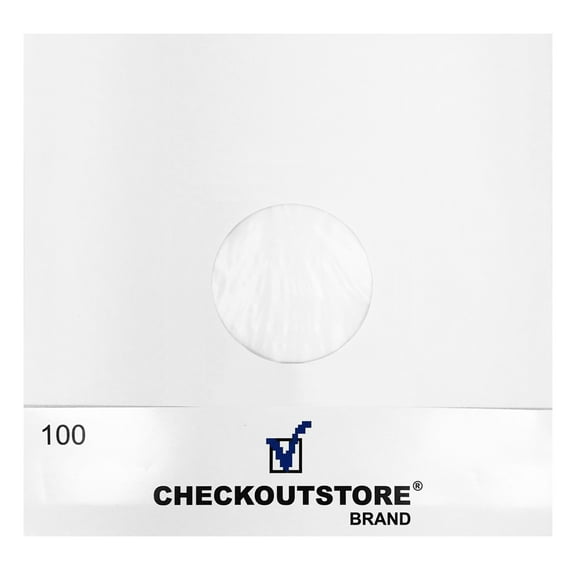 (50) CheckOutStore Paper Record Inner Sleeves With Hole for 12" LP Vinyl 33 RPM Records (Polylined)