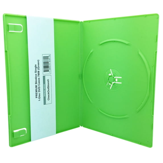 (50) CheckOutStore Premium Slimline Single 1-Disc DVD Cases 7mm (Green)