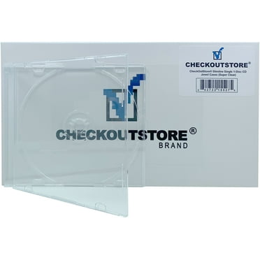 (50) CheckOutStore Slimline Single 1-Disc CD Jewel Cases (Super Clear)