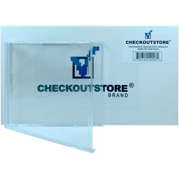 (50) CheckOutStore Standard Single 1-Disc CD Jewel Cases, Unassembled (Carton Only)