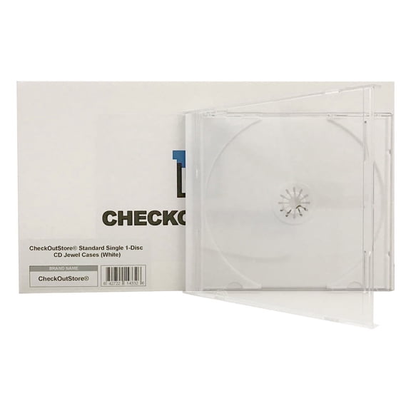 (50) CheckOutStore Standard Single 1-Disc CD Jewel Cases (White)