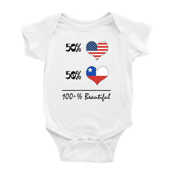 50% Chilean + 50% American = 100+% Beautiful Cute Baby Clothing Bodysuits For Boy Girl