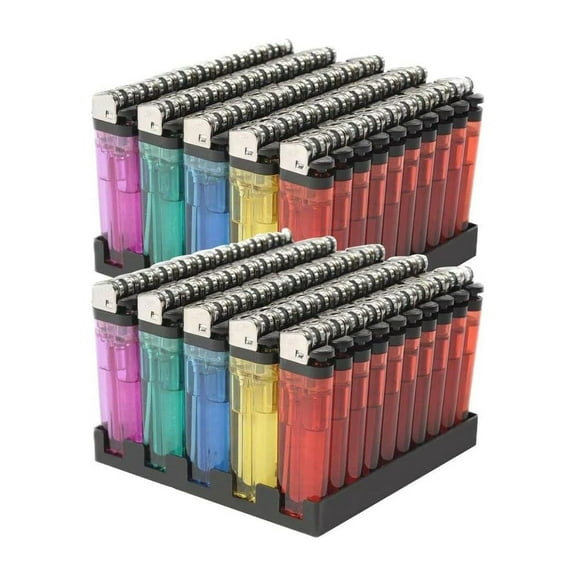 50 Cigarette Wholesale Disposable Lighters Pack Of 50 with Stand