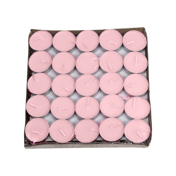 50 Citronella Scented Tea Lights, Smokeless Pink Round Insect-Repelling Candles, 2-Hour Burn Time, Bulk Pack For Patio, Camping, Backyard, Outdoor Gatherings, Indoor Use