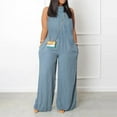 thumbnail image 1 of GaThRRgYP Women's Plus Size Trousers,Women Casual One-Piece Wide Leg Jumpsuits Sexy Halter Solid Rompers Loose Summer formal Jumpsuit, 1 of 5