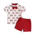 thumbnail image 1 of 50% off Clear! HAPIMO 2pc Outfits Toddler Boy Short Sleeve Top&Strap Shorts Suit For Baby Toldders Shirts, Photography Performance Set Round Neck Lovely, 1 of 9