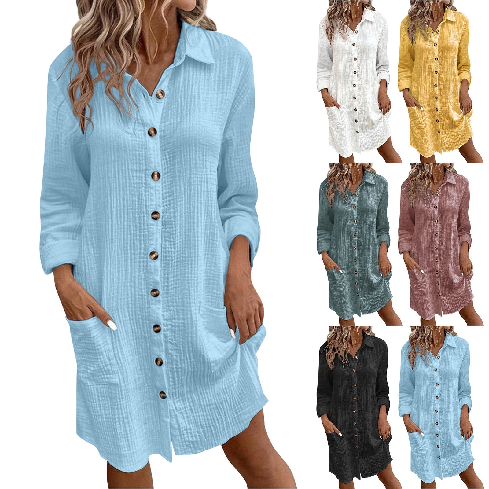 50 off Clear! HAPIMO Rollbacks Womens Plaid Dresses Flannel Babydoll