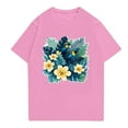 thumbnail image 1 of NAMTYQX Hawaiian Shirts for Men Lounges Elastic Short Sleeved Patterned Plus Size Casual Baggy Crew Neck Stretchy Lightweight Mens T-Shirts Pink Size L, 1 of 3