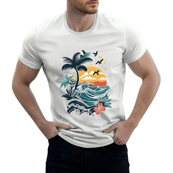 NAMTYQX Men's T-Shirts Breathable Casual Short Sleeve Crew Neck Loose Fit Oversized Easy Light Cool Graphic Tshirts Shirts for Men White Size 4XL