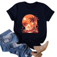 thumbnail image 1 of NAMTYQX Oversized Graphic Tees for Women Airoft Fashion Stretch Graphic Fullprint Loose Fit Short Sleeve Scoop Neck Plus Size Womens Graphic Tees Navy Size 3XL, 1 of 3