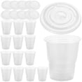 thumbnail image 1 of 50 Clear Plastic Cups with Lids 380ML for Drinks & Smoothies, 1 of 6