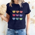 thumbnail image 1 of Short Sleeve Top Dgankt Women's Valentine's Day Short Sleeve T-Shirt Letter Printed Solid Color Tops Short Sleeve Round Neck Tops, 1 of 6