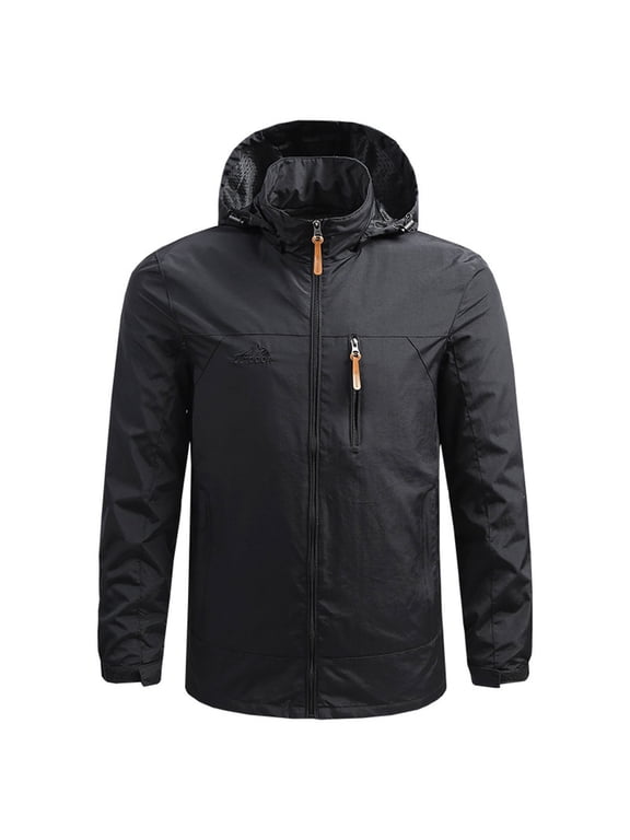 50% Off Clear! Viikei Mens Coats Outerwear Winter Mens Winter Coats Men's Thin Windbreaker Slim Fitting Zipper Pocket Sun Protection Suit Outdoor Charging Jacket Coat