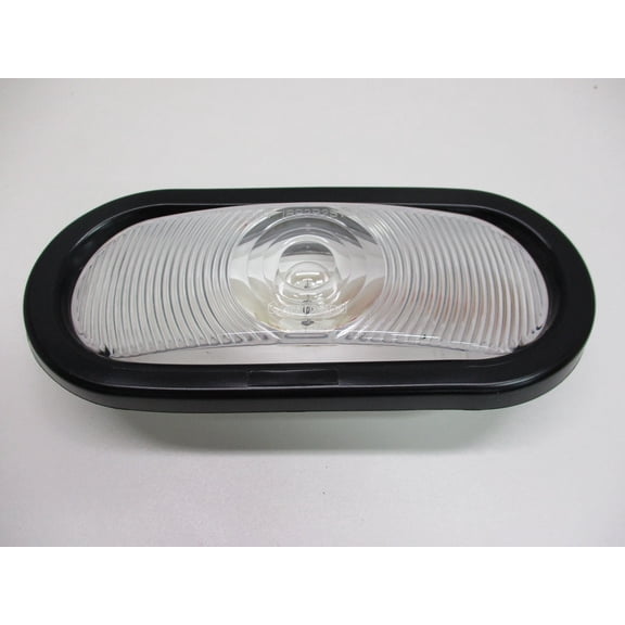 (50) Clear White 6 inch Oval Truck Trailer Reverse Back Up Lights / Grommets