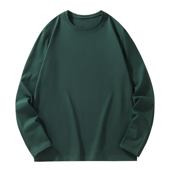 safuny Men's Loose Basic Pullover Sweatshirts Long Sleeve Athletic Solid Color Crew Neck Workwear Casual Sports Holiday Fashion Green XXXXXL