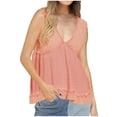 thumbnail image 1 of 50% off Clear! safuny Women's Babydoll Tank Tops Tunic Clearance Solid Sleeveless Summer Beach Clothing Square Neck Elegant Ruffle Pleated Trendy Camisole Holiday, 1 of 7