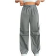 thumbnail image 1 of safuny Women's Cargo Sweatpants Jogger Cuff Pants Summer Fashion Mid Rise Trousers Leisure Comfy Solid Breathable Relaxed Clothing Gray L, 1 of 5